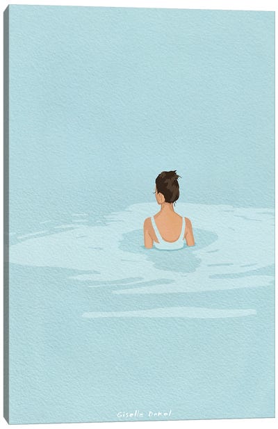 Alone At Sea Canvas Art Print - Giselle Dekel