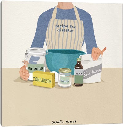 Recipe For Disaster Canvas Art Print - Giselle Dekel