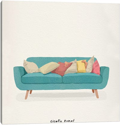 Sunday Sofa Canvas Art Print - Home for the Holidays