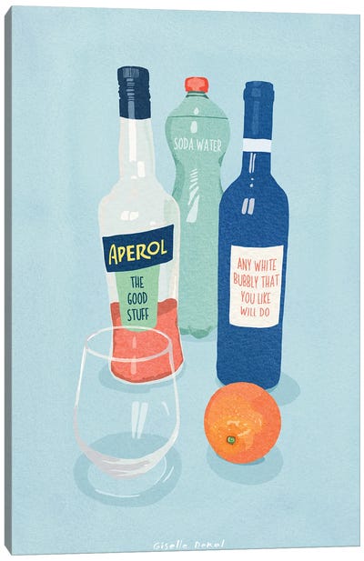 Aperol Canvas Art Print - Cocktail & Mixed Drink Art