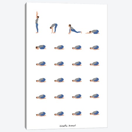 Yoga Routine Canvas Print #GSD62} by Giselle Dekel Canvas Art