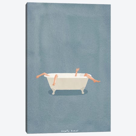 In The Tub Canvas Print #GSD64} by Giselle Dekel Canvas Art Print