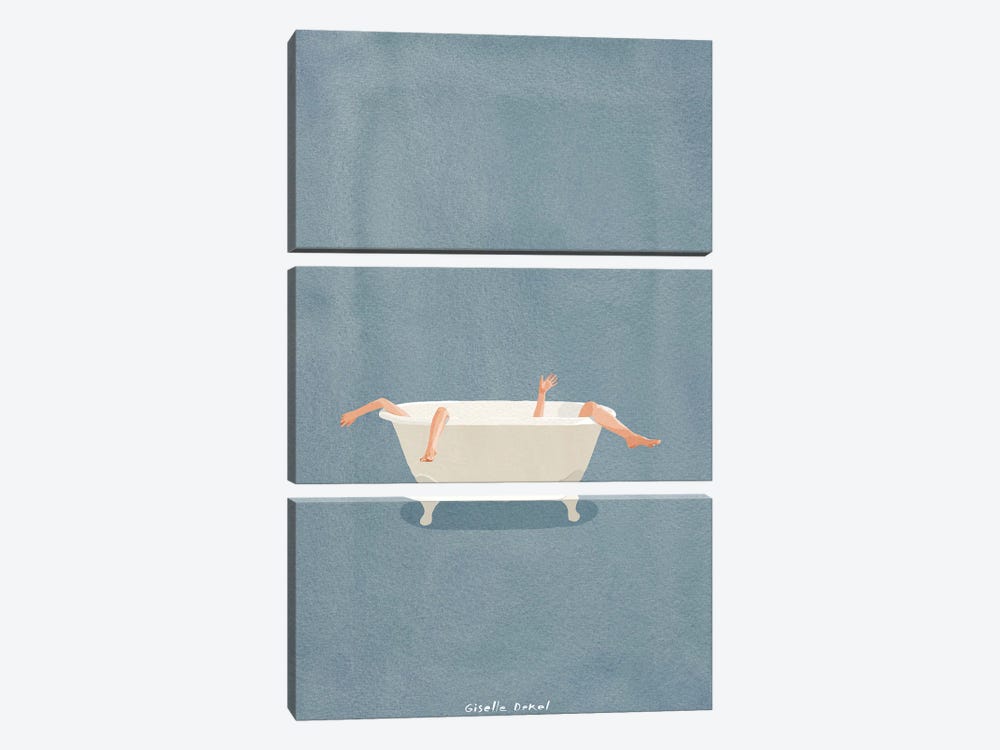 In The Tub by Giselle Dekel 3-piece Canvas Art