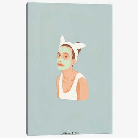 Face Mask Bunny Canvas Print #GSD67} by Giselle Dekel Canvas Print