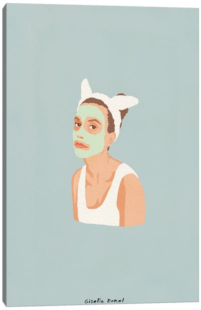 Face Mask Bunny Canvas Art Print - Giselle Dekel