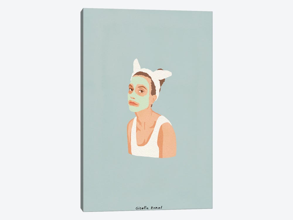 Face Mask Bunny by Giselle Dekel 1-piece Art Print