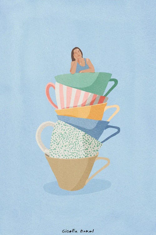 Too Much Coffee by Giselle Dekel wall art