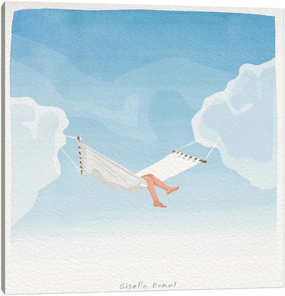 Dreaming In The Clouds Canvas Art Print - Sleeping & Napping