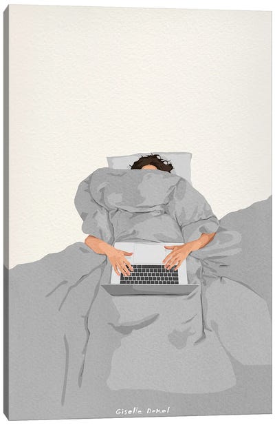 Last Email Before The Weekend Canvas Art Print - Sleeping & Napping Art