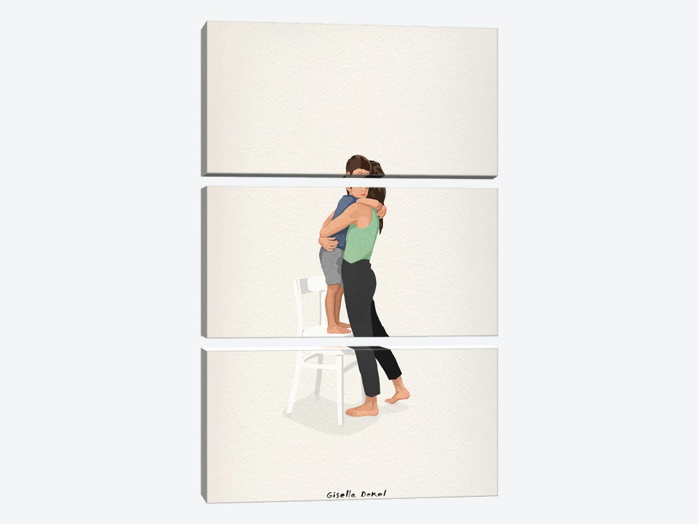 Mother And Son by Giselle Dekel 3-piece Canvas Art Print