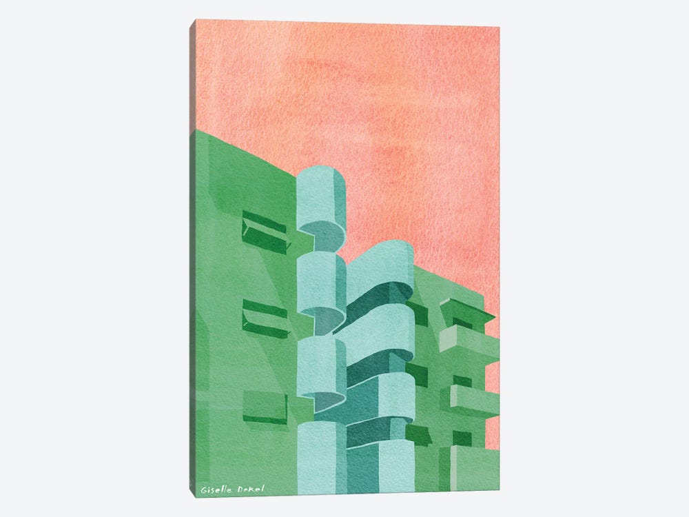 Green Bauhaus by Giselle Dekel 1-piece Canvas Art Print