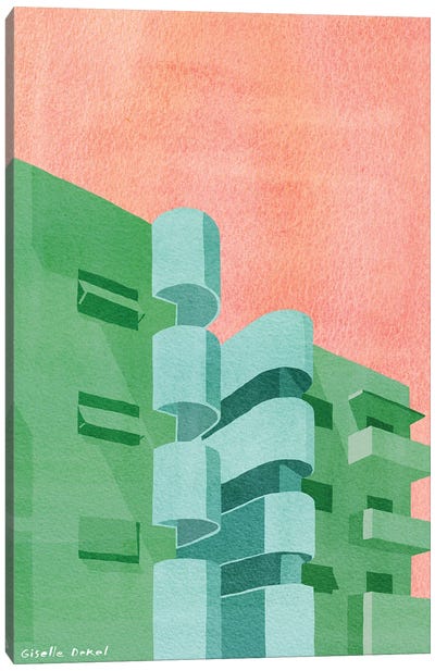 Green Bauhaus Canvas Art Print - Giselle Dekel
