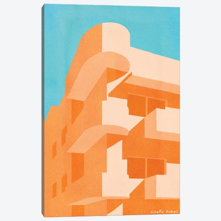 Orange Bauhaus Canvas Print #GSD8} by Giselle Dekel Canvas Print