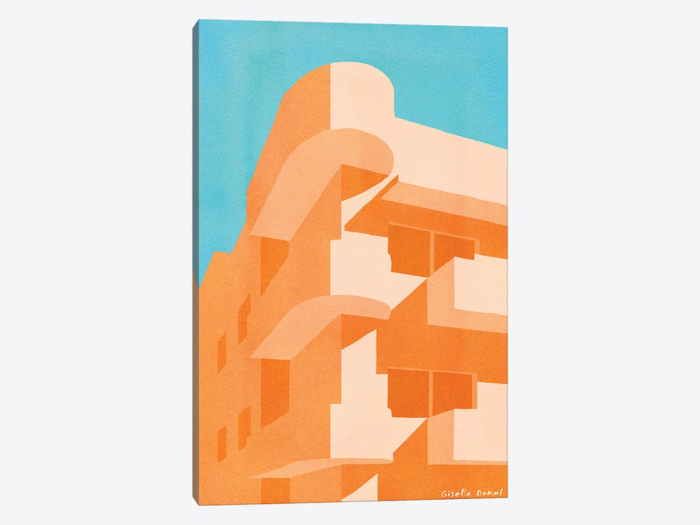 Orange Bauhaus by Giselle Dekel 1-piece Canvas Art