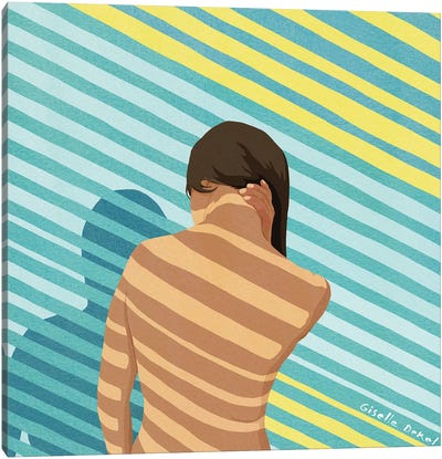 Stripes And Shadows Canvas Art Print - Giselle Dekel