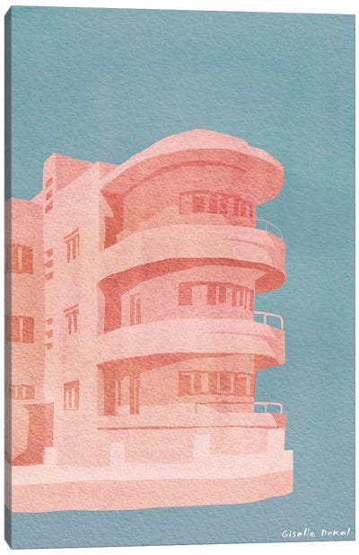 Pink Bauhaus Canvas Art Print - Giselle Dekel
