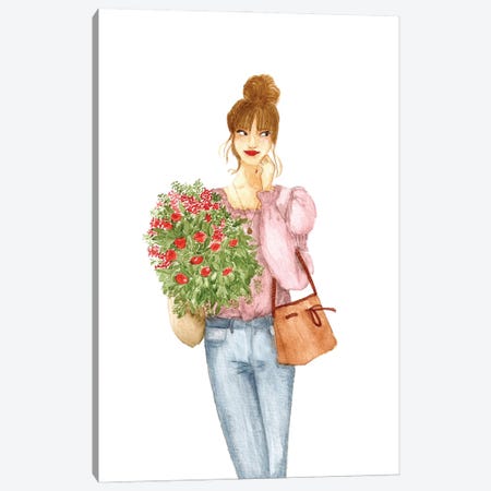 Flowers For The Day Canvas Print #GSL13} by Gisele Oliveiraf Art Print