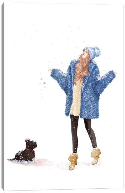 Winter Cheers Canvas Art Print - Scottish Terriers
