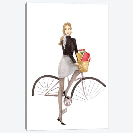 I Go On A Bike With Socks Canvas Print #GSL16} by Gisele Oliveiraf Canvas Artwork