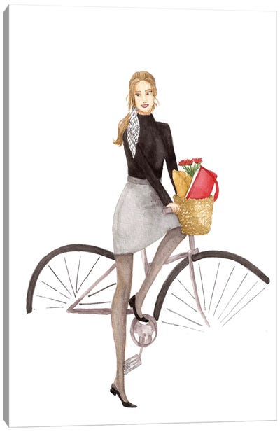 I Go On A Bike With Socks Canvas Art Print - Gisele Oliveiraf