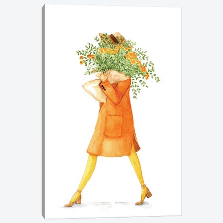 Happy Day With Flowers Canvas Print #GSL27} by Gisele Oliveiraf Art Print
