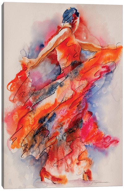 Allure Of The Flamenco Canvas Art Print - Flamenco Art