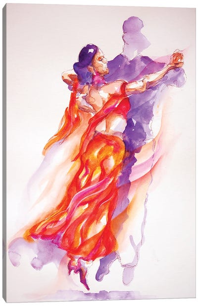 Dancer In Red Canvas Art Print - Gerardo Segismundo
