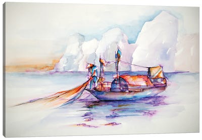 Lone Fisherman Vietnam Canvas Art Print - Gerardo Segismundo