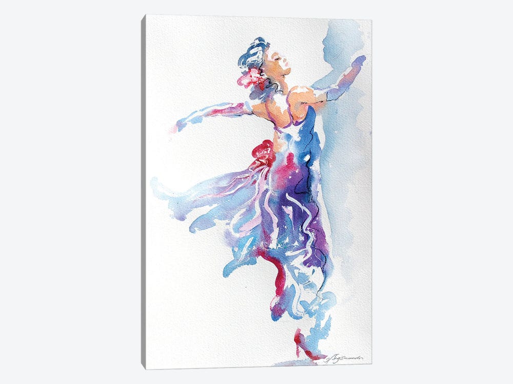 Grace In Purple And Blue by Gerardo Segismundo 1-piece Canvas Art Print