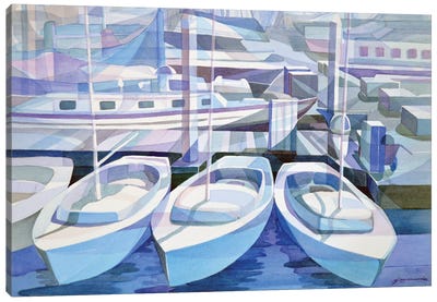 Marina In Blue Canvas Art Print - Gerardo Segismundo