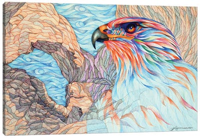 Raptor Waiting Canvas Art Print - Buzzard & Hawk Art