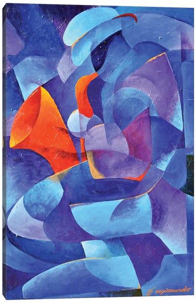 Cubist Saxophonist Canvas Art Print - Gerardo Segismundo