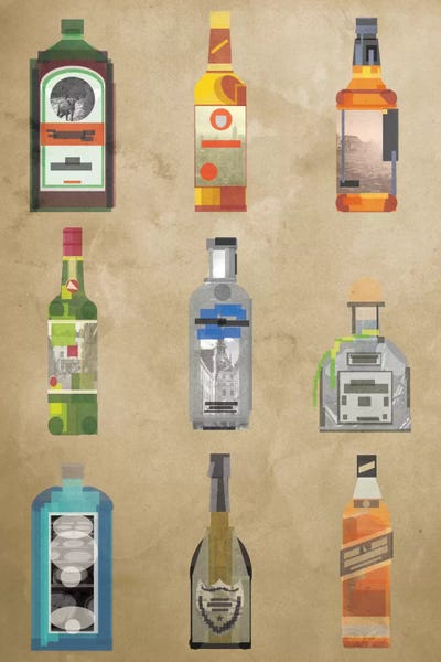 5by5collective: Liquor Bottles by 5by5collective