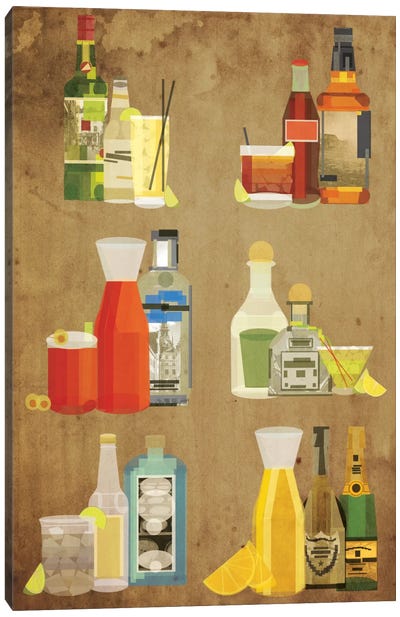 Classic Cocktails Canvas Art Print - Minimalist Posters