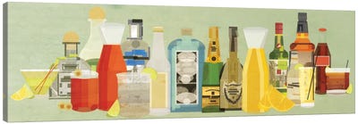 Classic Cocktails Pano Canvas Art Print - Minimalist Kitchen Art
