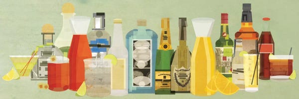 Minimalist Décor: Classic Cocktails Pano by 5by5collective