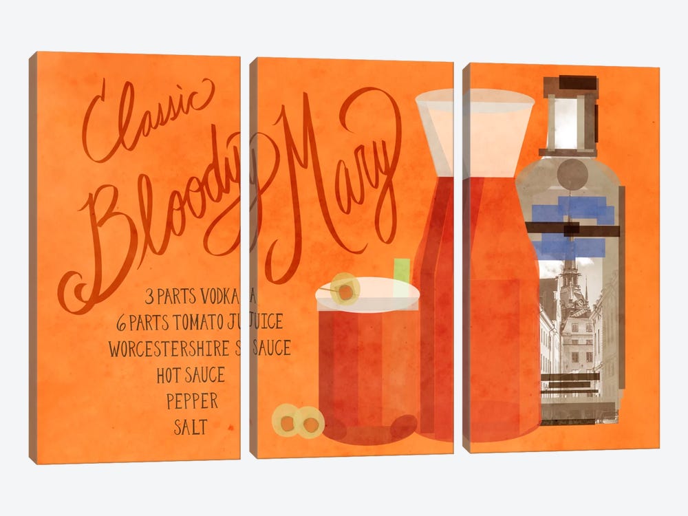 How to Create a Classic Bloody Mary by 5by5collective 3-piece Canvas Print