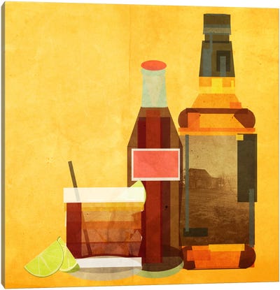 Whiskey & Coke Canvas Art Print - Classic Cocktails