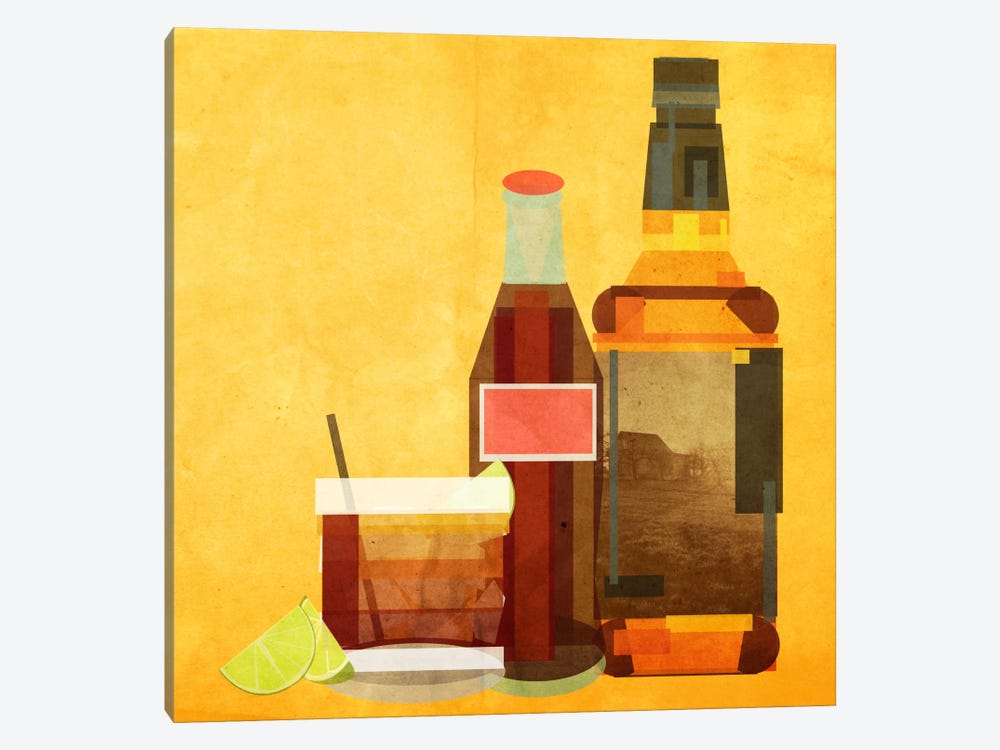 Whiskey & Coke by 5by5collective 1-piece Canvas Print