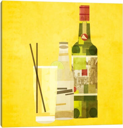 Whiskey & Ginger Canvas Art Print - Classic Cocktails