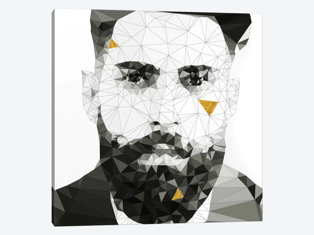 Geo Beard In Black And White by 5by5collective 1-piece Canvas Art