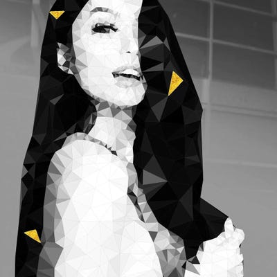 Seductive Look Through Gold by 5by5collective framed canvas print