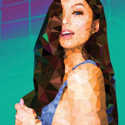 Seducitve Look by 5by5collective framed canvas print