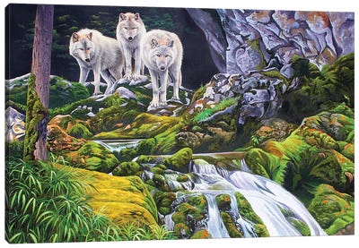 Alaskan Brothers Canvas Art Print - Wolf Art
