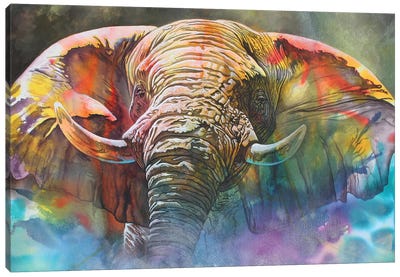 Back Off Large Canvas Art Print - Elephant Art