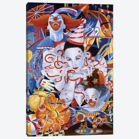 Be A Clown Canvas Print #GST121} by Graeme Stevenson Canvas Artwork