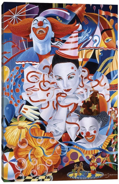 Be A Clown Canvas Art Print - Graeme Stevenson