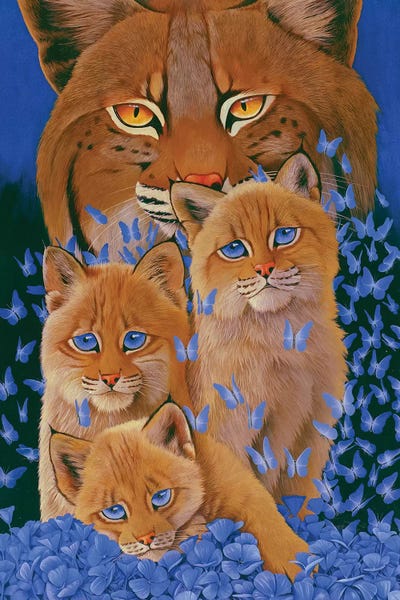 Bobcat Kittens by Graeme Stevenson framed wall art