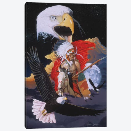 Eagle Warrior Canvas Print #GST160} by Graeme Stevenson Canvas Artwork