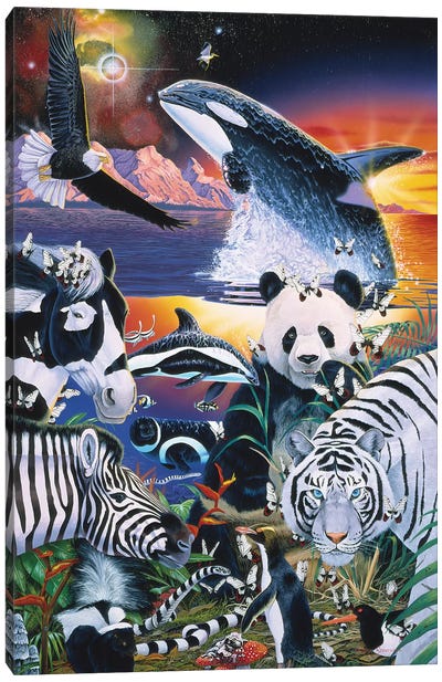 Ebony And Ivory Canvas Art Print - Panda Art